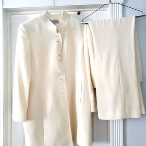 2 piece off white pants suit